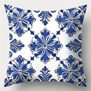 Axyaa Blue & White Pattern Sofa Cushion Covers, 17.7" x 17.7", 4-Piece Set