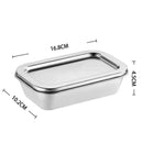 Axyaa Stainless Steel Food Storage Tray with Cover: Buffet Serving Plates & Kitchen Organizer