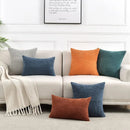 Axyaa Corduroy Throw Pillow Cover Beige Solid Cushion for Home Sofa Bed