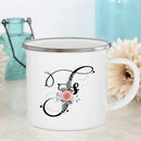 Axyaa Flower Mugs - Creative Enamel Coffee Cups Handle Drinkware for Wedding Gifts