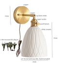 Axyaa White Ceramic LED Wall Sconce with Pull Chain Switch