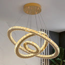 Modern Crystal Pendant Light Axyaa Gold Chrome Ceiling Chandelier with Remote Control
