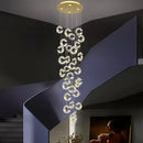 Axyaa Modern Crystal Chandelier Stair Pendant Lamp Living Room Lighting