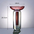 Axyaa Gradient Glass Vase Hydroponic Flower Pot Desk Decor Artificial Floral Arrangement