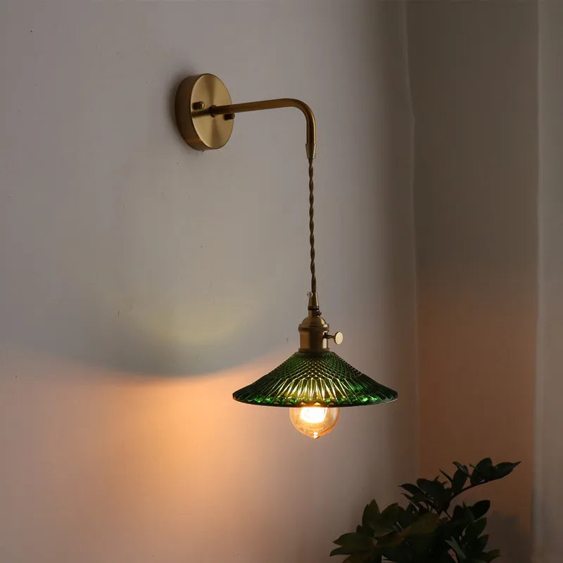 Axyaa Copper Glass LED Wall Sconce - Stylish Indoor Stair Light Fixtures