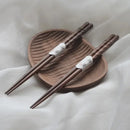 Premium Axya Black Walnut Tortoiseshell Tangent Wooden Chopsticks - Household Gift