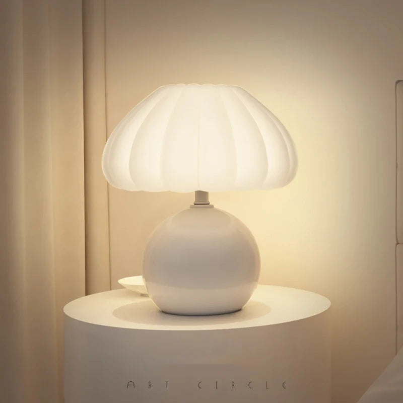 Axyaa French Style Mushroom Bedside Table Lamp for Children's Room