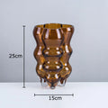 Axyaa Brown Glass Vase Hydroponics Modern Design Floral Decor Vase