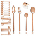 Axyaa 8-Piece Black Stainless Steel Dinnerware Set Kitchen Flatware Cutlery Party Bar Set.