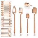 Axyaa 8-Piece Black Stainless Steel Dinnerware Set Kitchen Flatware Cutlery Party Bar Set.