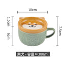 Axyaa Cute Animals Cartoon Ceramic Embossed Coffee Mug for Kids Birthday Gift