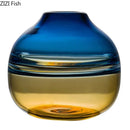 Axyaa Blue Amber Gradient Glass Vase Hydroponic Flower Pots Desk Decoration Artificial Flower Arrangement
