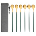 Axyaa Matte Stainless Steel Long Handled Stir Spoon Set