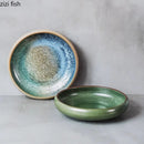 Axyaa Japanese Style Soup Salad Sashimi Plate Set Kitchen Tableware Pottery