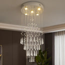 Axyaa Crystal LED Pendant Chandelier for Modern Stairs – Luxe Ceiling Lighting