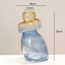 Axyaa Gourd Shape Gradient Glass Vase for Home Decor and Floral Arrangements