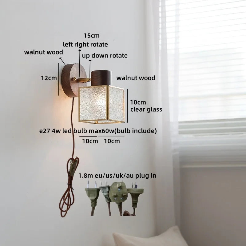 Axyaa White Glass LED Wall Light Pumpkin Stairs Modern Nordic Decor Bedside Lamp