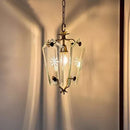 Axyaa French Glass Pendant Light: Vintage Copper, Ideal for Bedroom, Study, Dining Room