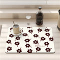 Axyaa Cartoon Flowers Silicone Coasters - Absorbent Kitchen Drying Mat