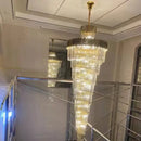 Axyaa Modern Crystal Chandelier for Villa Living Room Staircase Lighting