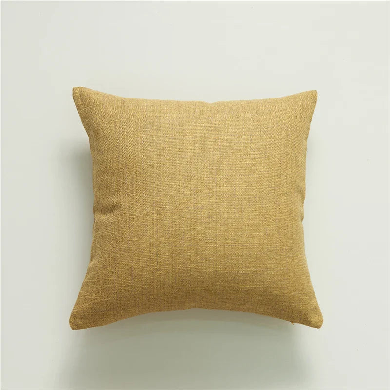 Axyaa Yellow Linen Cushion Cover for Home Sofa Car Bedroom Decoration