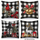 Axyaa Christmas Plaid Cushion Covers - Festive Home Decor for Sofa, Bedroom, Car
