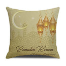 Axyaa Eid Mubarak Ramadan Cushion Cover - Moon Lantern Pattern Decor
