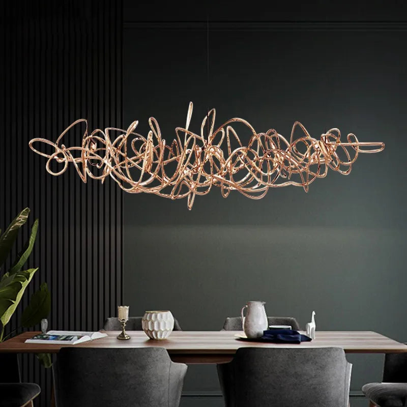 Modern Nordic Art LED Chandelier by Axyaa - Creative Pendant Light for Home Décor