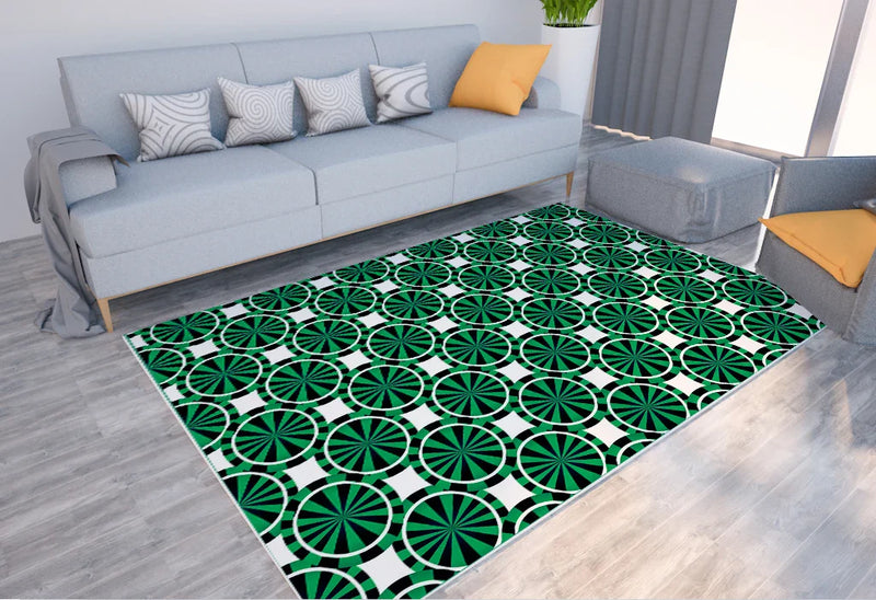 Axyaa Geometric Plaid Striped Print Carpet for Home Living Room and Bedroom Decor