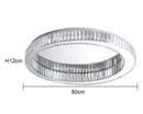 Axyaa Crystal Circle LED Chandelier: Modern Ceiling Light for Home Decor
