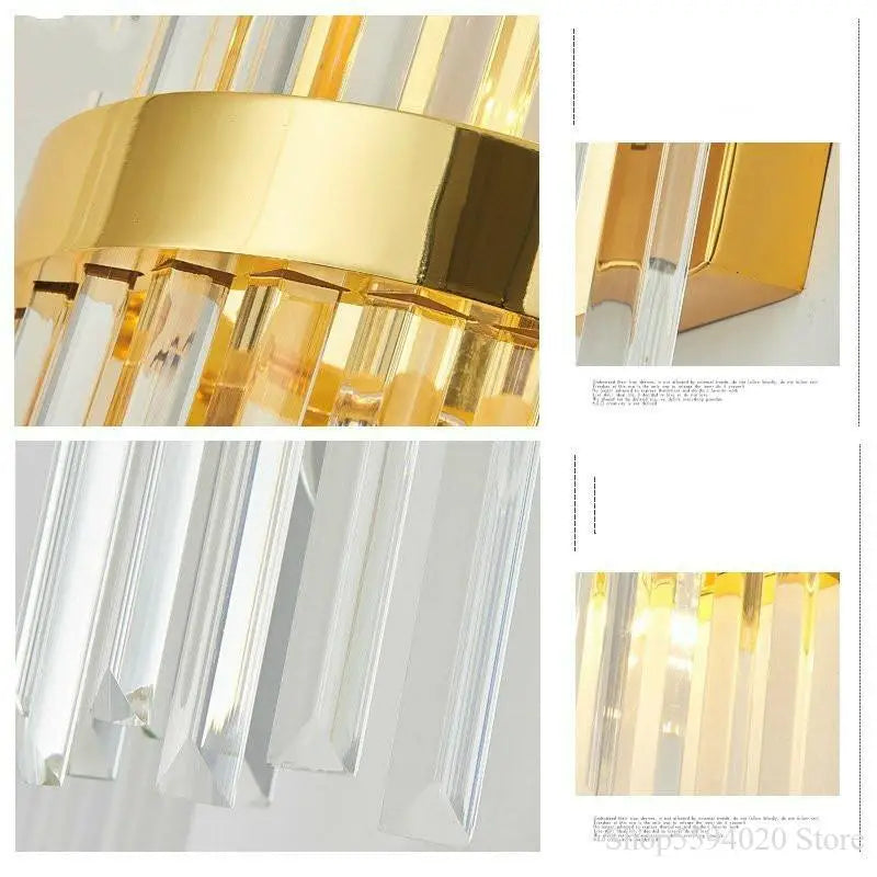 Axyaa Luxury Crystal Wall Lamp: Modern, Simple, Elegant Sconce for Home Décor