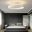 Axyaa Modern Black White Ring LED Ceiling Lamp for Bedroom & Living Room