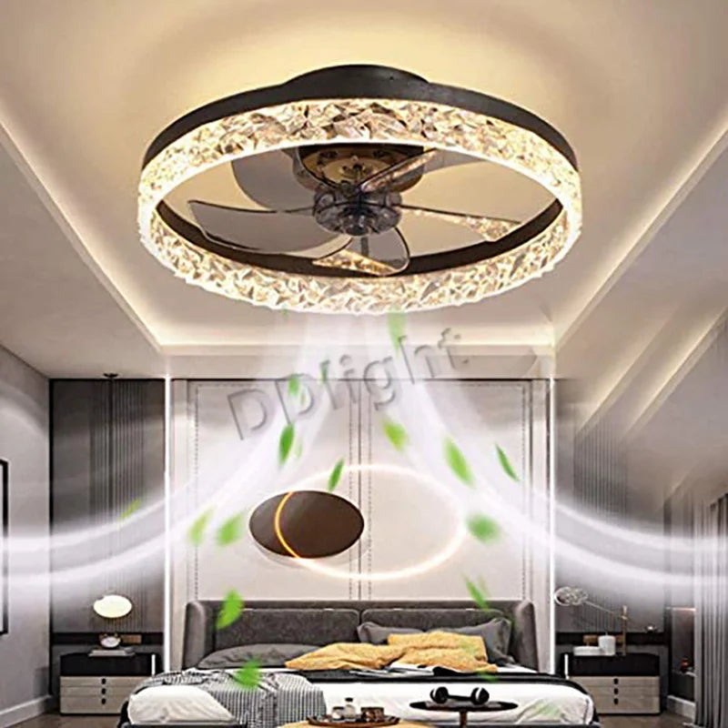 Axyaa Smart LED Ceiling Fan Lights Remote Control Dimmable for Bedroom Decor
