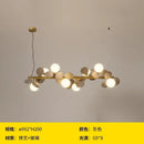 Axyaa Gold Iron Art Glass Chandelier - Elegant Lighting Décor