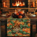 Axyaa Halloween Pumpkin Cat Table Runner for Dining and Wedding Decor