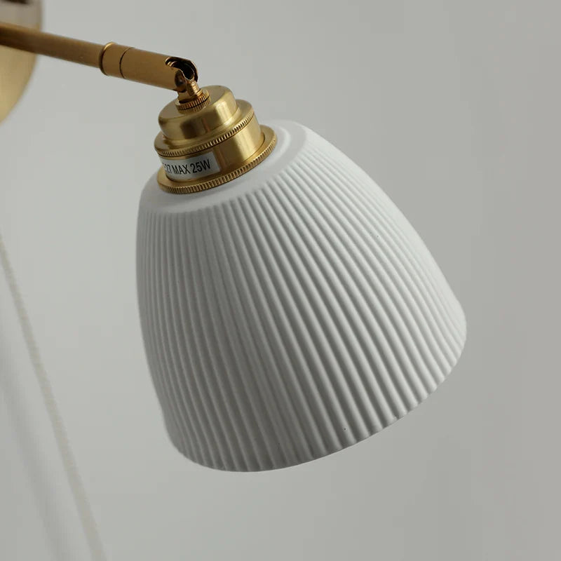 Axyaa Ceramic Shade LED Wall Lamp: Up Down Rotate Stair Lighting Fixture