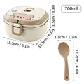 Axyaa Stainless Steel Square Lunch Box with Spoon & Handle, Large Capacity