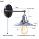 Axyaa Antique Plug In LED Wall Lights Vintage Industrial Lamparas