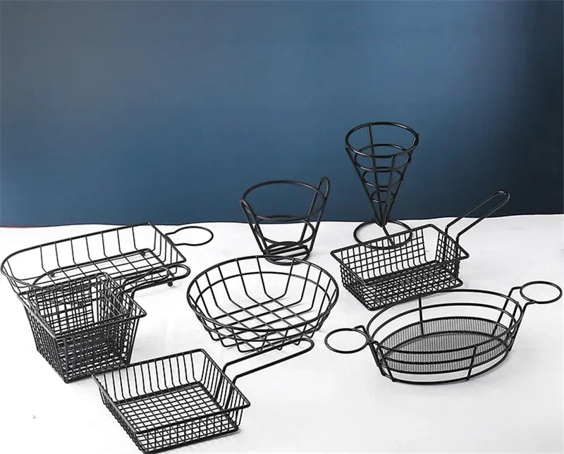 Axya Stainless Steel French Fries Basket Set for Kitchen Cooking