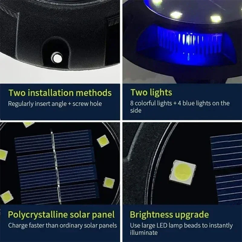 Axyaa Solar Disk Light: 12 LED Outdoor Garden Underground Spotlight