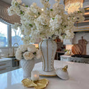 Axyaa Ceramic General's Vase in Electroplated Gold Finish