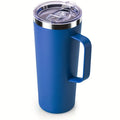 Axyaa 24oz Double Wall Coffee Tumbler with Handle Lid Stainless Steel Insulated Cup