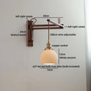 Axyaa Walnut Wood LED Wall Lamp with Switch, Ceramic Japan Style, Interior Living Room Light