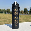 Axyaa Sports Water Bottle with Straw, Large Capacity, Leak-Proof, Portable, Motivational, Outdoor & Travel
