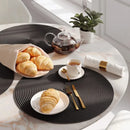 Axyaa Christmas Black Round Woven Placemats Set for Kitchen Tables - 6PCS