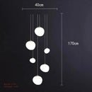 Axyaa Modern White Glass LED Chandelier for Living Room, Staircase & Bar