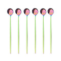 Axyaa Stainless Steel Long Spoon Set for Dessert Coffee Tea Stirring