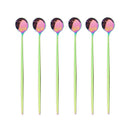 Axyaa Stainless Steel Long Spoon Set for Dessert Coffee Tea Stirring