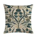 Axyaa Pine Flower Linen Pillow Cover - 45x45cm