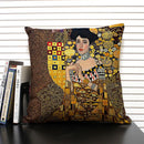 Axyaa Gold Pattern Oil Painting Decorative Throw Pillow Case - 45x45cm